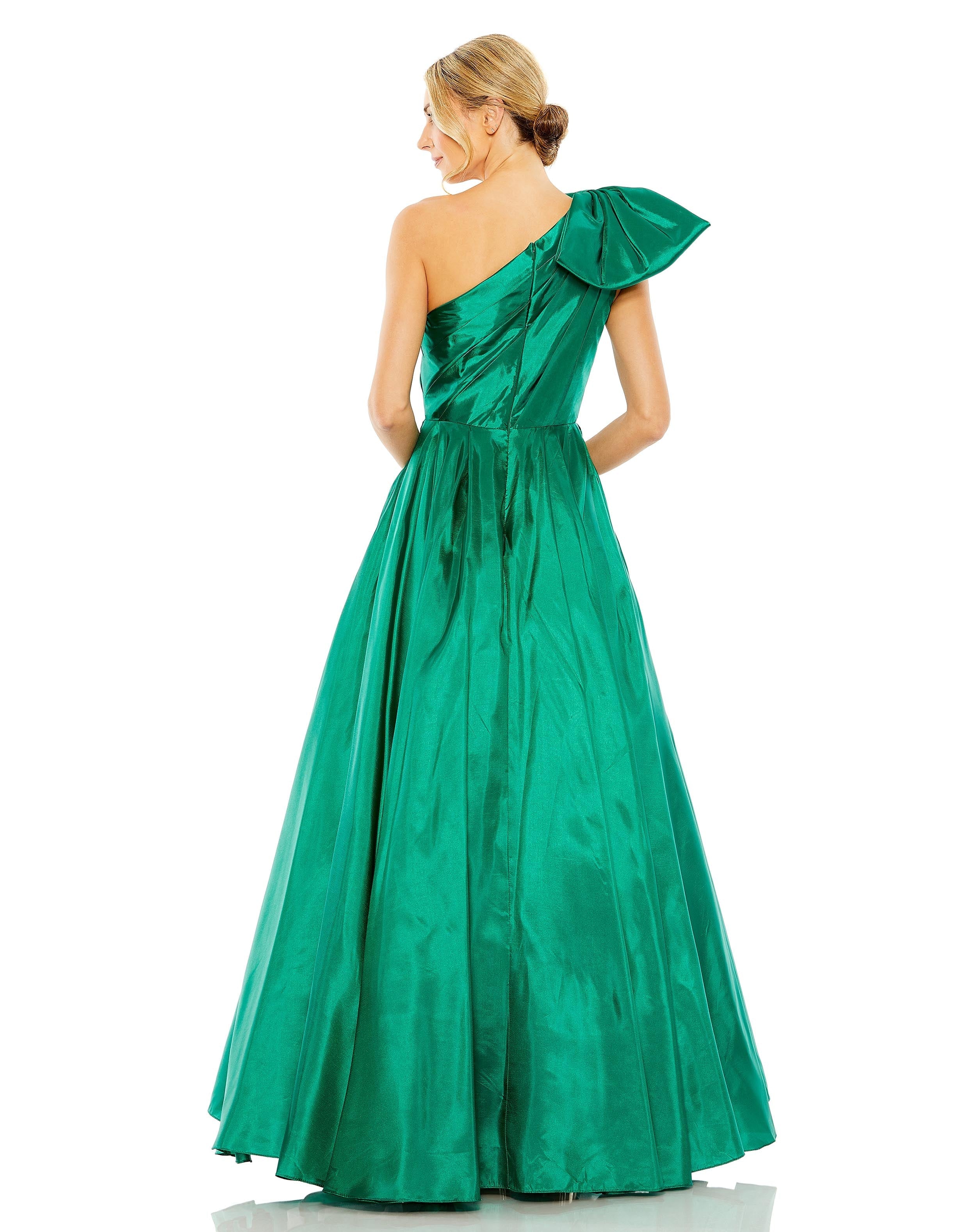 Mac Duggal 11599 Long One Shoulder Bow Detail Ball Gown