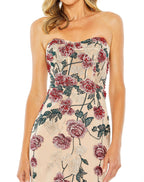 Mac Duggal 20581 Long Strapless Floral Embroidered Dress