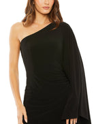 Mac Duggal 20673 One Shoulder Cape Sleeve High Low Dress