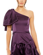 Mac Duggal 20702 Long One Shoulder Sleeve Full High Low Pockets Dress