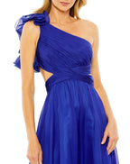 Mac Duggal 68639 High Low One Shoulder Ruffle Tiered Cut Out Chiffon Dress